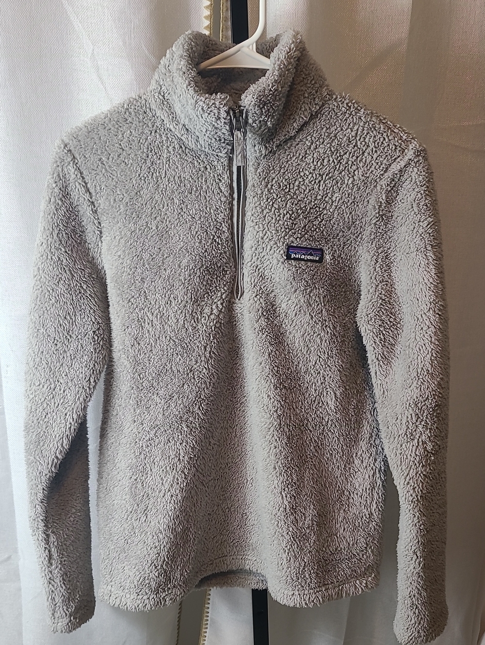 Patagonia Los Gatos Fleece 1/4 Zip Pullover Jacket Women's Medium Light Grey